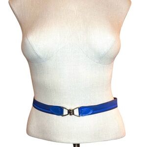 Reversible Vintage Striped Belt Metal Equestrian Thin Stretch Elastic Preppy